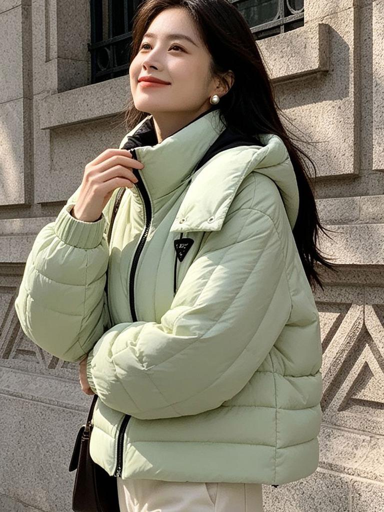 Down jacket women's Pinghu thin winter short 90 duck down 2026 new women's clothing large size women's models