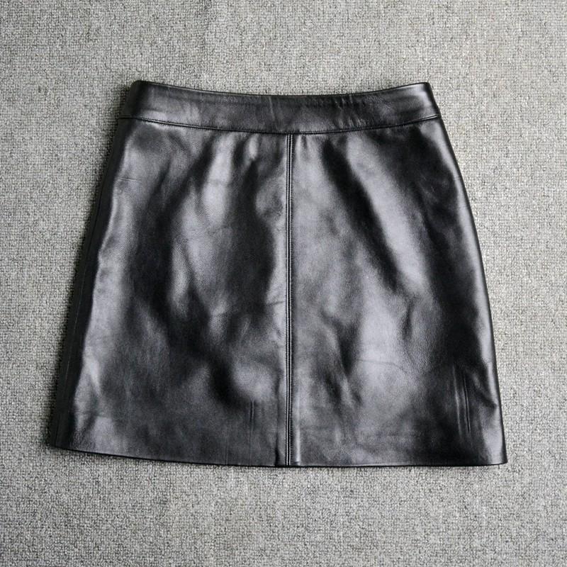 European Style Women s A-Line PU Leather Mini Skirt – Irregular High-Waisted Spring/Autumn Fashion Large