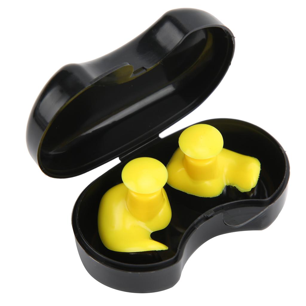 Silicone Waterproof DustProof Spiral Earplug for Children and Adults Swimming Accessory(Yellow )