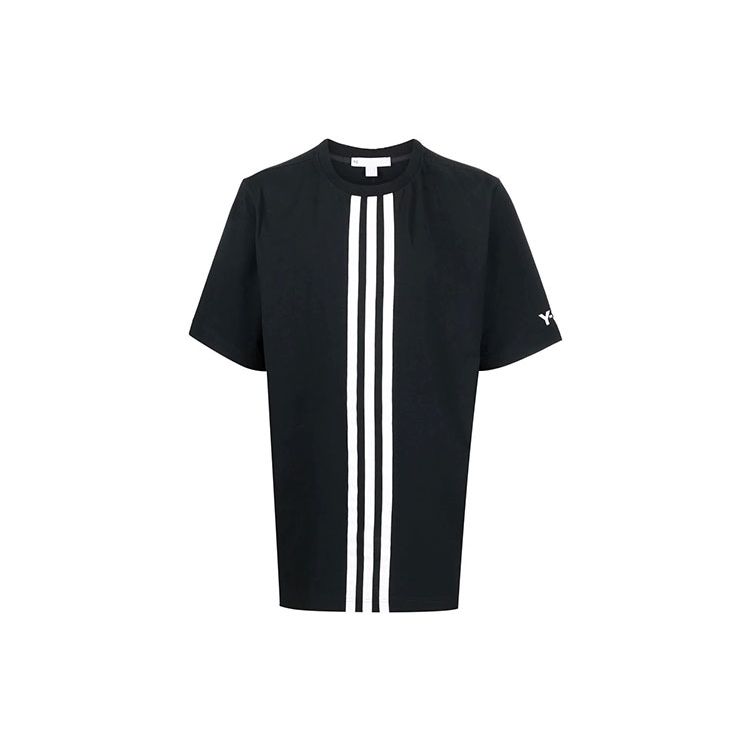 

Y-3 CH1 Полосатая футболка с короткими рукавами Черные мужские топы HG6095 L