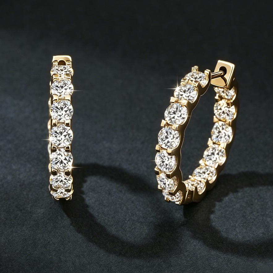 Moissanite Starry Sky Ear Cuffs: S925 Sterling Silver, Luxury Diamond Design