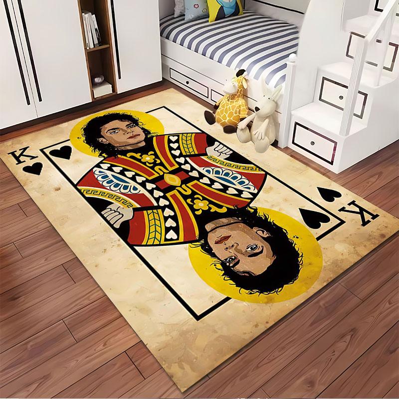 King of Hearts Playing Card Carpet suitable as a non-slip mat for the living room or bedroom sofa