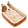 Cartoon Dog Bed Winter Warm Cute Washable All Seasons Pet Kennel Bed for Dogs Cats Pets Coffee