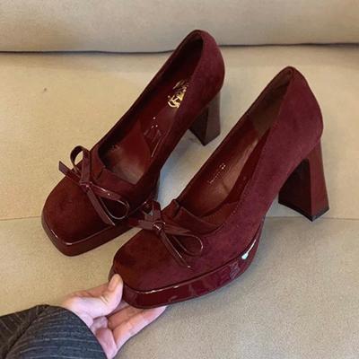 Mary Jance Women Shoes High Heels Bow Fashion Shoes Dress Designer Pumps Summer 2025 New Shallow Elegant Luxury Chaussure Femme