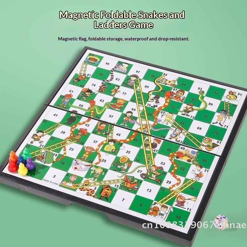 Portable Desktop Foldable Snake And Ladder Board Game Family Chessboard