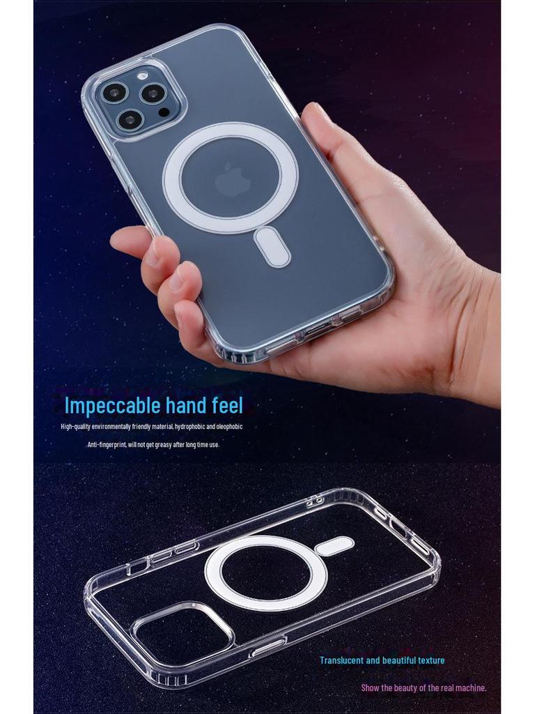 Magnetische Saugnapf-Telefonhülle für Apple 13/14 mit kabellosem Laden und Fallschutz.