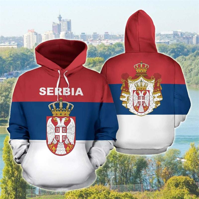 

Толстовки з 3D-принтом прапора Сербії для чоловіків, емблема, графічна толстовка з капюшоном, дитячі модні круті пуловери, зимовий вуличний одяг, верх 3XL