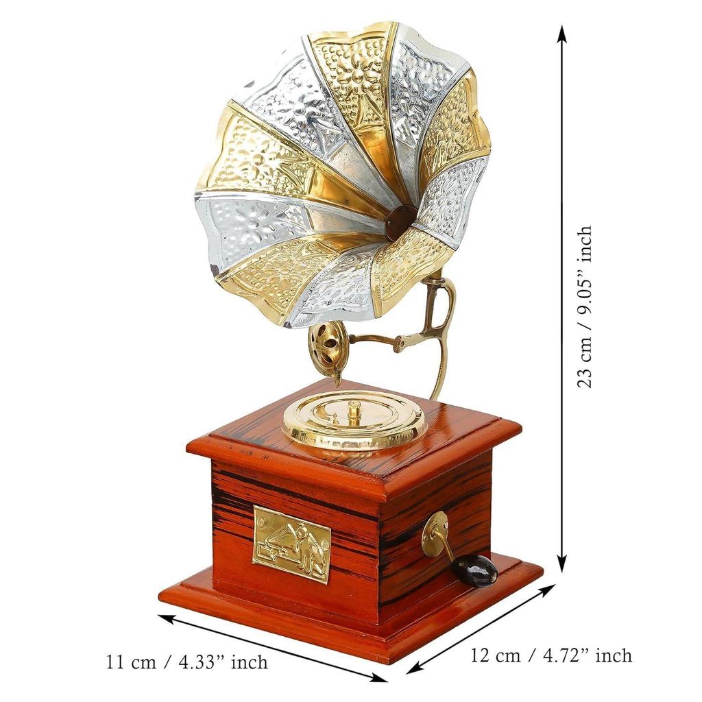 JaipurCrafts Premium Sparkle Square Gramophone Showpiece