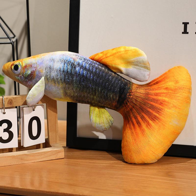 Colored Guppy Simulated Carp Filled Toy For Room Decoration And Cat Play