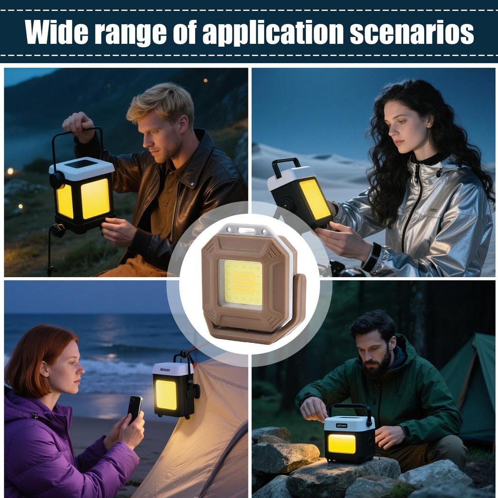 Rechargeable Lights For Camping Magnetic Outdoor Camping Light Bright Waterproof USB Charging Lamp For Workshop Fishing Outdoor