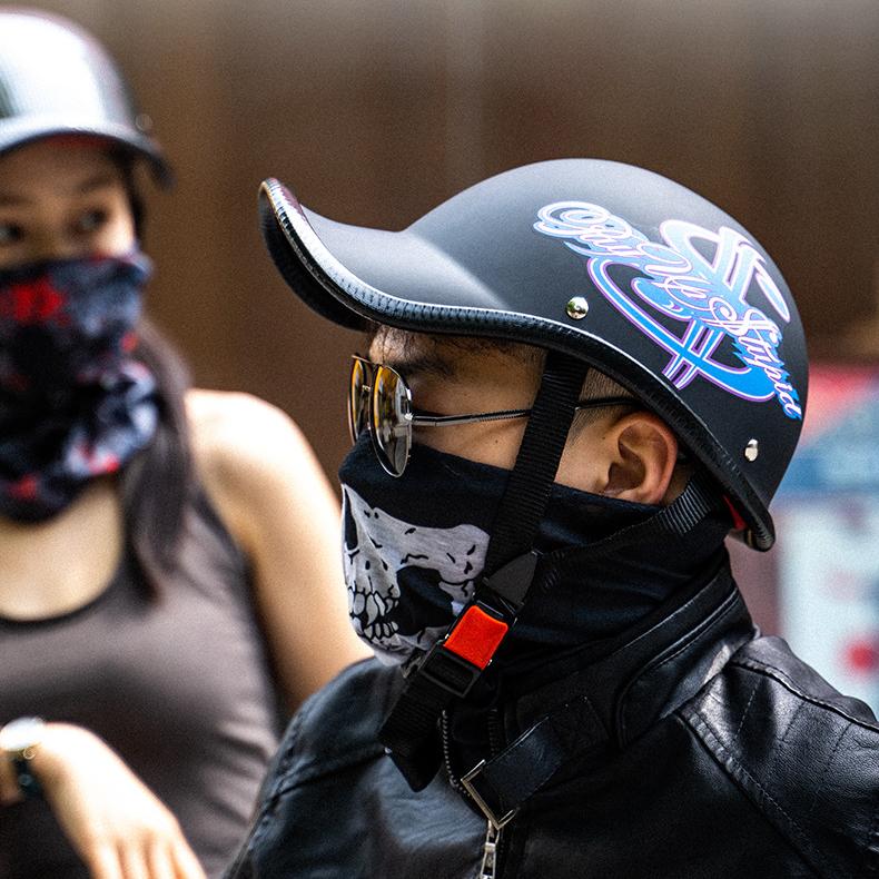 Cascos de motocicleta de media cara, unisex, estilo retro, anticolisión, para ciclomotor, scooter, casco abierto para motocicleta