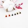 Fashion Enamel Heart Mini Earrings Stainless Steel High Grade Geometric Screw Small Stud Ear Jewelry Party Gifts For Women Girls