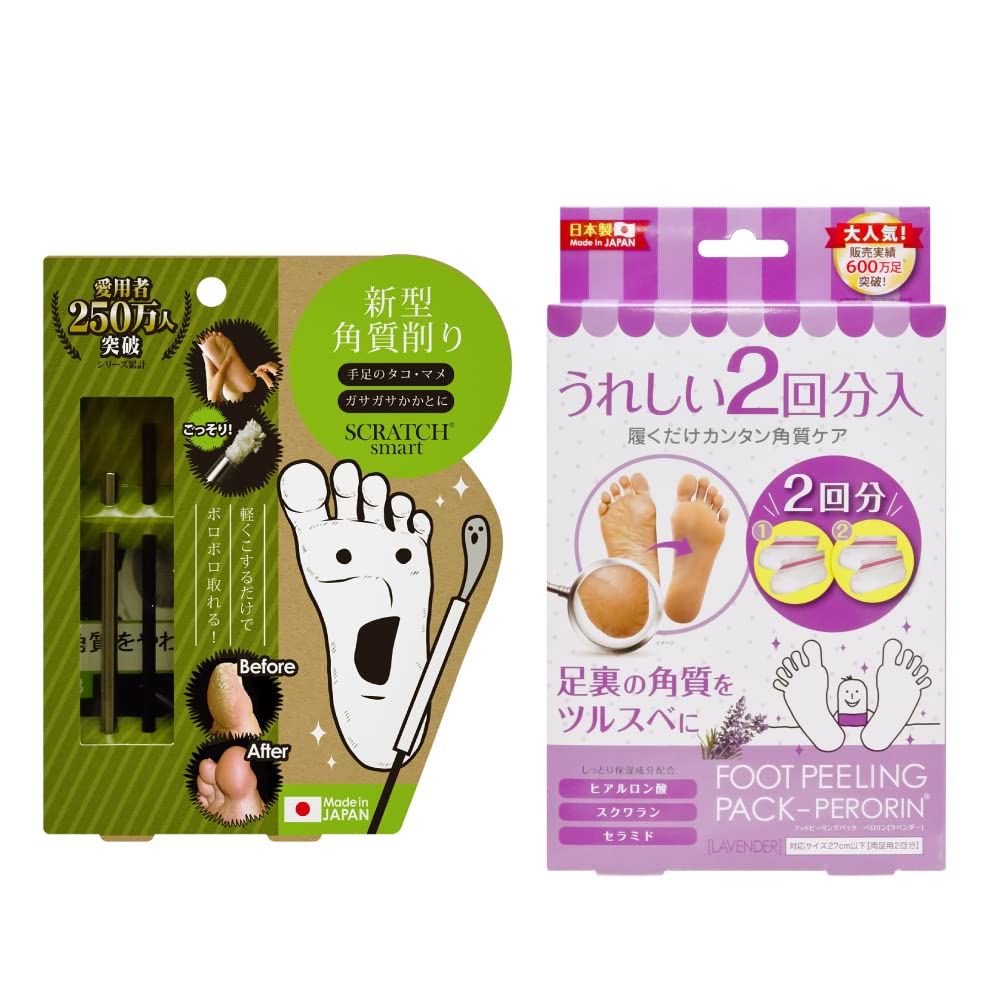 PERORIN Foot Peeling Pack Lavender X 1 Scratch Smart X 1 Set (2-time Use) &
