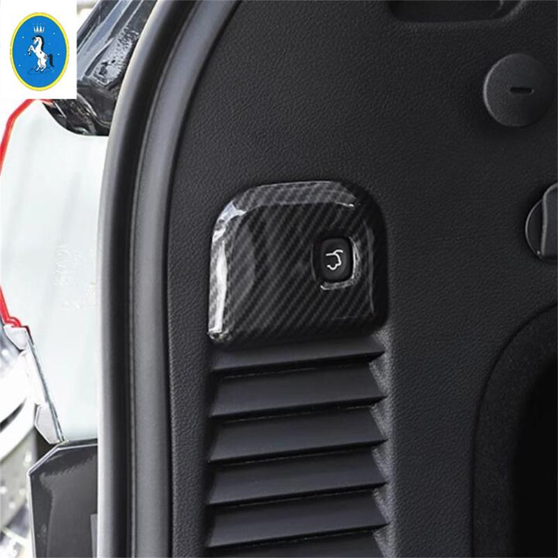 Carbon Fiber Car Electric Tailgate Switch Button Frame Cover Trim For Jeep Grand Cherokee 2011 -  Accessories Interior Refit