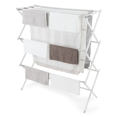 WY Stylish Folding, Compact, Extendable Stainless Steel Clothes Drying Rack, Indoor Clothes Drying Rack, Extendable Laundry Drying Rack, Indoor Clothe