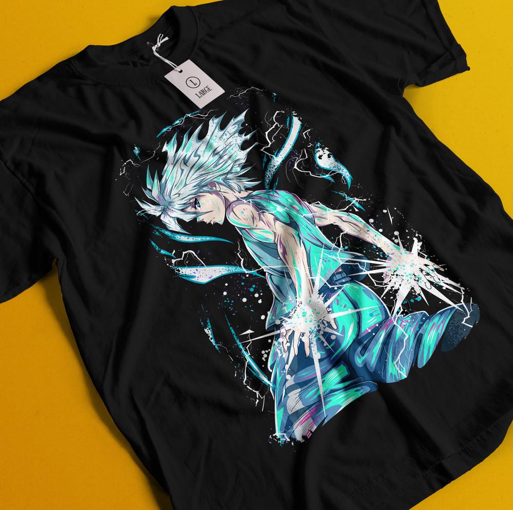 

Футболка Киллуа Футболка Хисоки Футболка Хантер х Хантер Манга Стрип Футболка HXH Аниме Футболка Гона 2XL