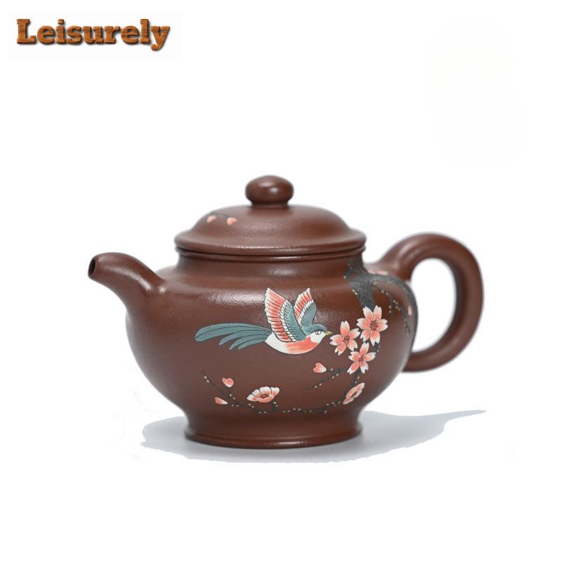 300ml Yixing Lila Lera Tekannor Berömd Mästare Handgjord De Zhong Kanna Råmalm Di Cao Qing Lera Te Bryggkittel Zisha Teset