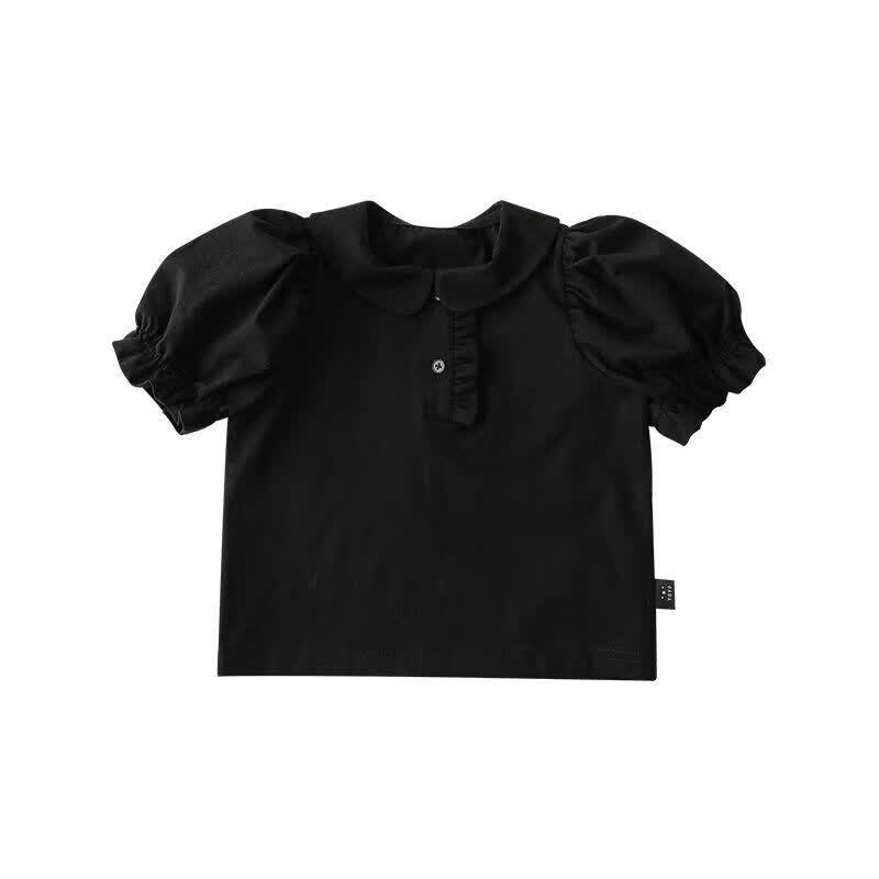 Yoyou Girls Summer Puff-Sleeve Doll Top 130cm чёрный