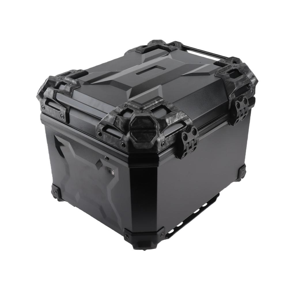 Motorcycle Rear Case 45L Water Resistant with Theft Proof Lock System Universal Motorcycle Tail Trunk Box Black