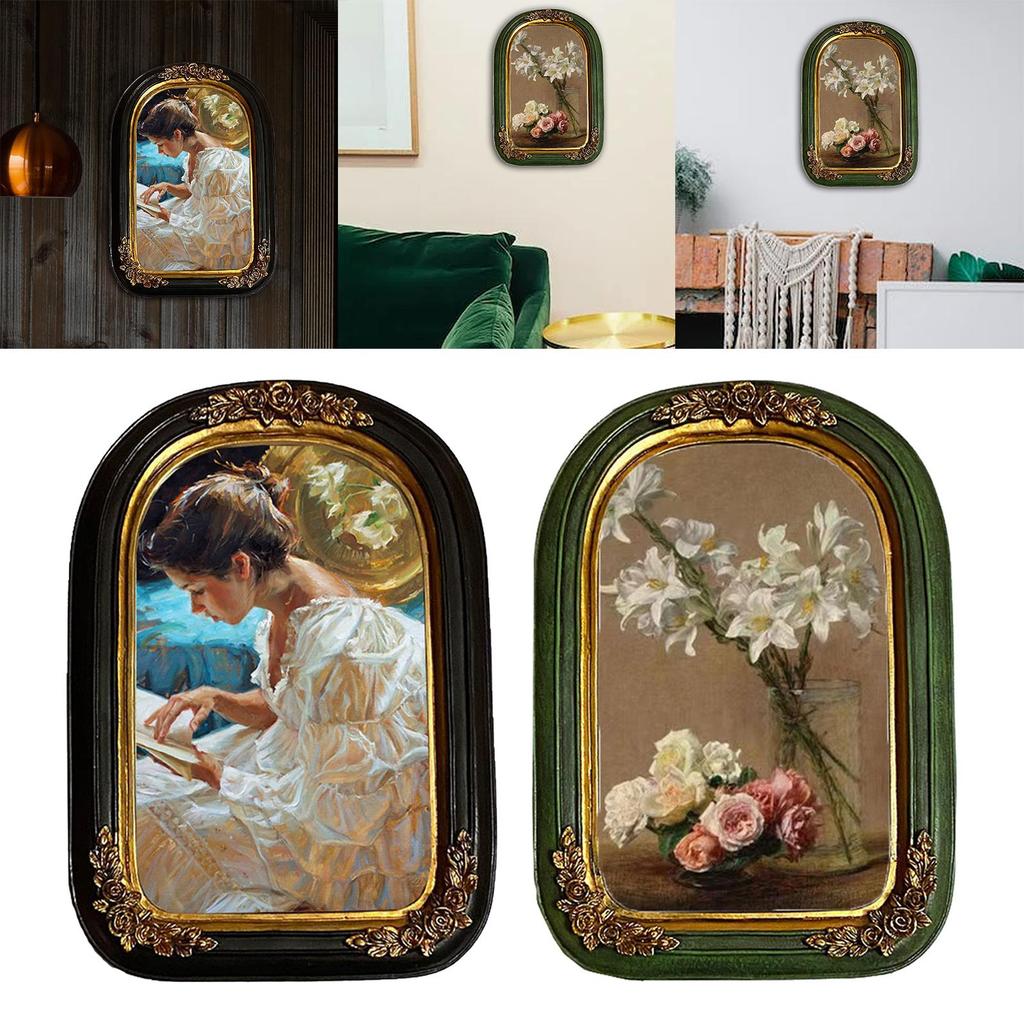 Retro Polyresin Picture Display Frame Wall Hanging Photo Gallery Art Home Decor Inner Frame 13Cmx20cm Decoration Easily Install