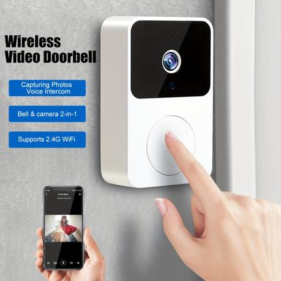 Doorbell Camera Wireless, Intelligent Visual Doorbell Home Intercom HD Night Vision WiFi Rechargeable Security Door Doorbell, Two-Way Calls