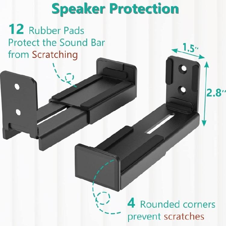 Anti Slip Metal Speaker Wall Mount Bracket Sturdy Construction Easy Setup Speaker Brackets for Home Theater Studio