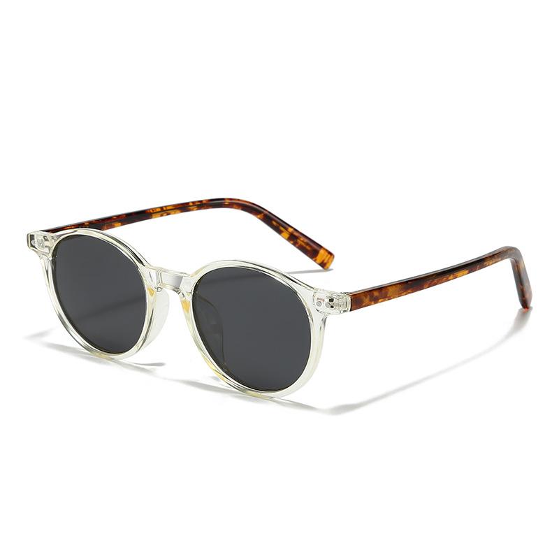 Vintage round frame rice nail pin polarized sunglasses men and women fashion Internet celebrities personality trend advanced sense sunglasses
