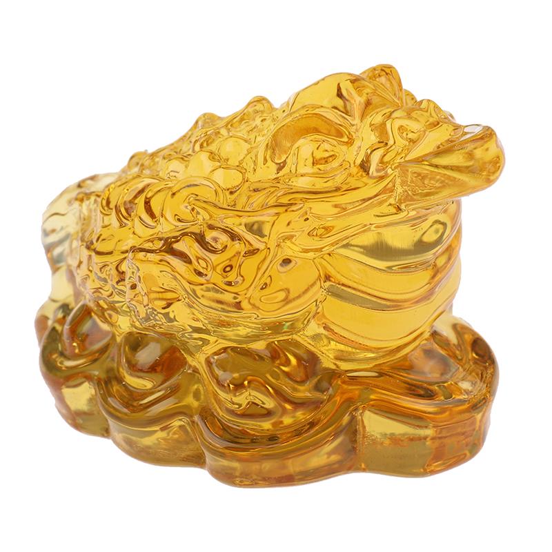 Chinese Yellow  Feng Shui Lucky Cat Fortune Frog Gift Home Decorations