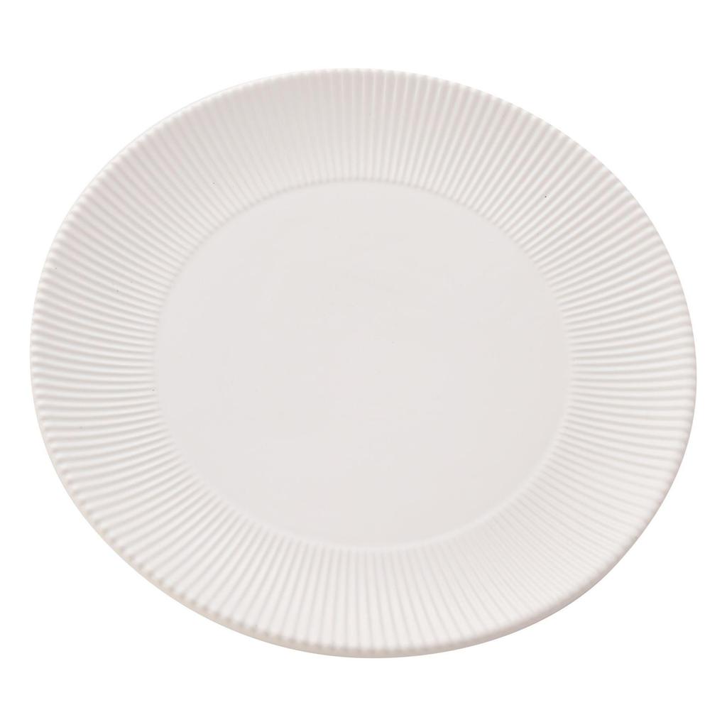 Hestia White Ribbed Plate
