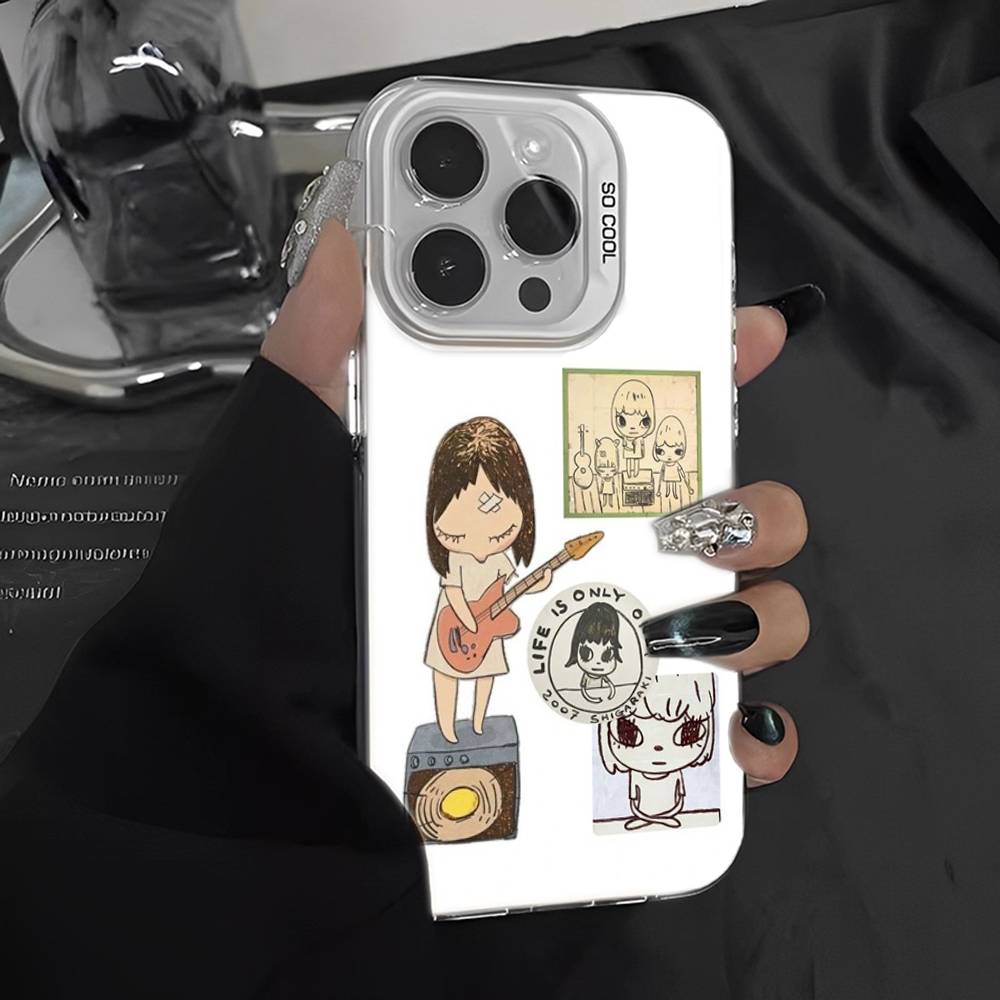 

Cute Y-Yoshitomo Phone Case For iPhone 17 16 15 14 11 12 13 Pro Max Pro Plus Colored Silver Cover iPhone 17 pro