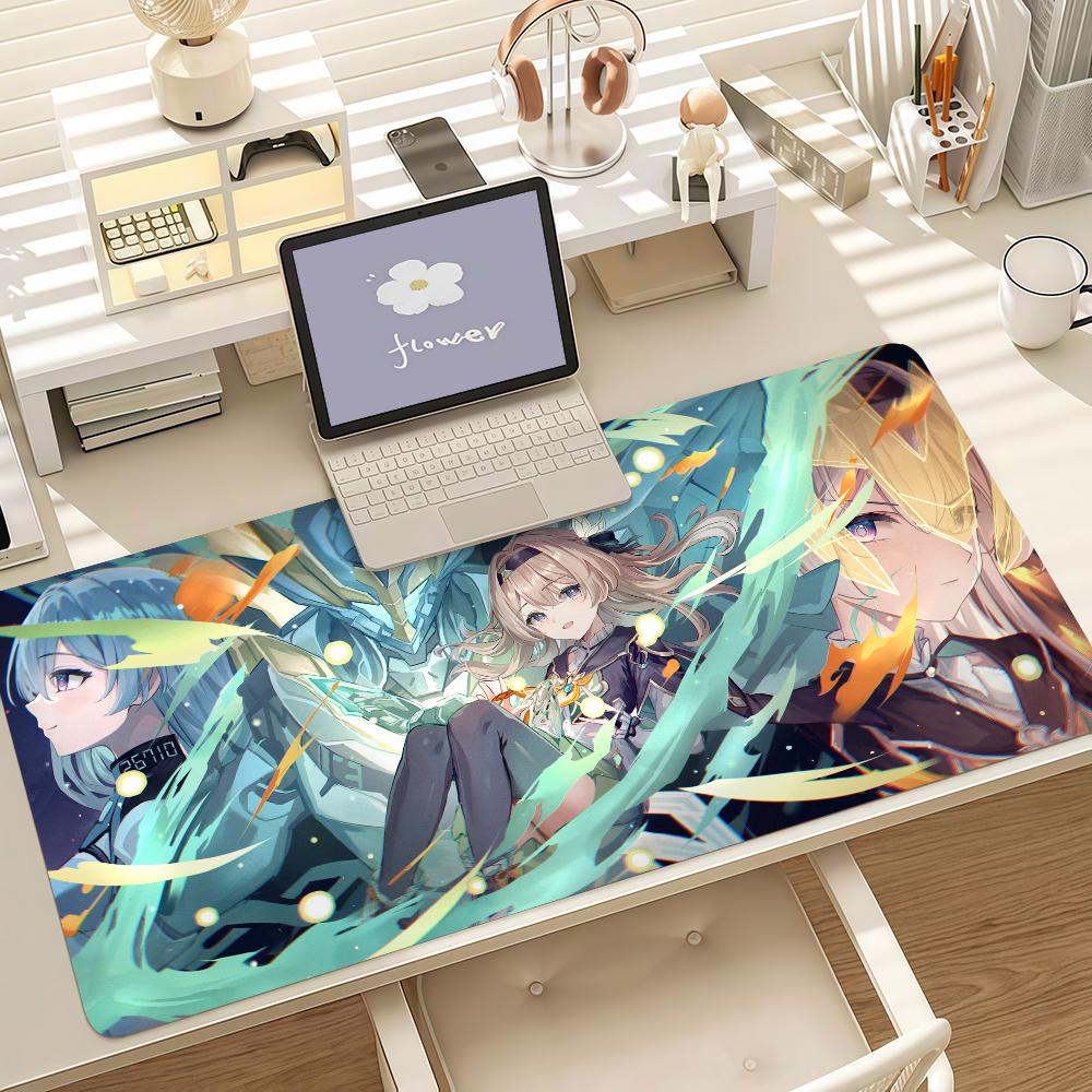 Video Game Honkai Star Firefly Mouse Pad Anti Slip Rubber Edge Locked Thickened Laptop Gaming Desk Mat