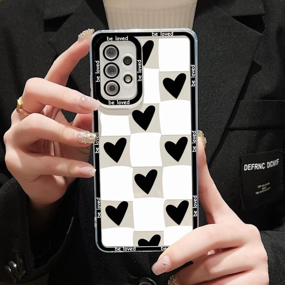 Case For Samsung Galaxy S24 Ultra Funda A54 5G A53 A52 A35 A34 A33 A32 A14 A13 S23 Plus S22 S21 S20 FE Love Heart Soft Cover