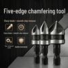 Wine Red 6pc 5-Flute Chamfering Tool & 3pc Woodworking Hole Opener Set