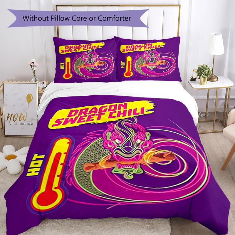 3pcs Takis Fuego Bedding Set Duvet Cover Closure Includes 1 Duvet Cover & 2 Pillowcases, Soft and Comfortable for All Seasons.
