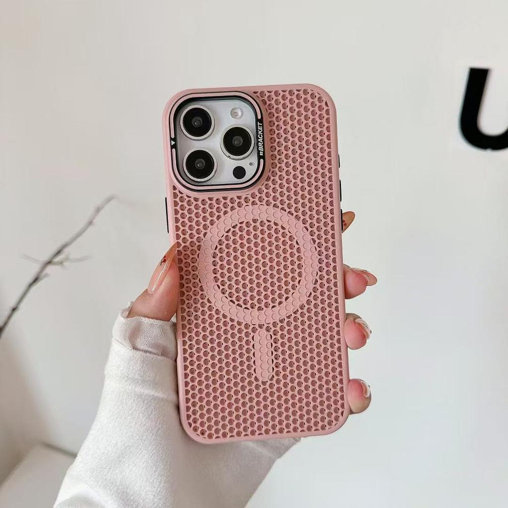 Magsafe magnetic suction honeycomb heat dissipation is suitable for iPhone16promax frame bracket Apple 14 mobile phone case 15.