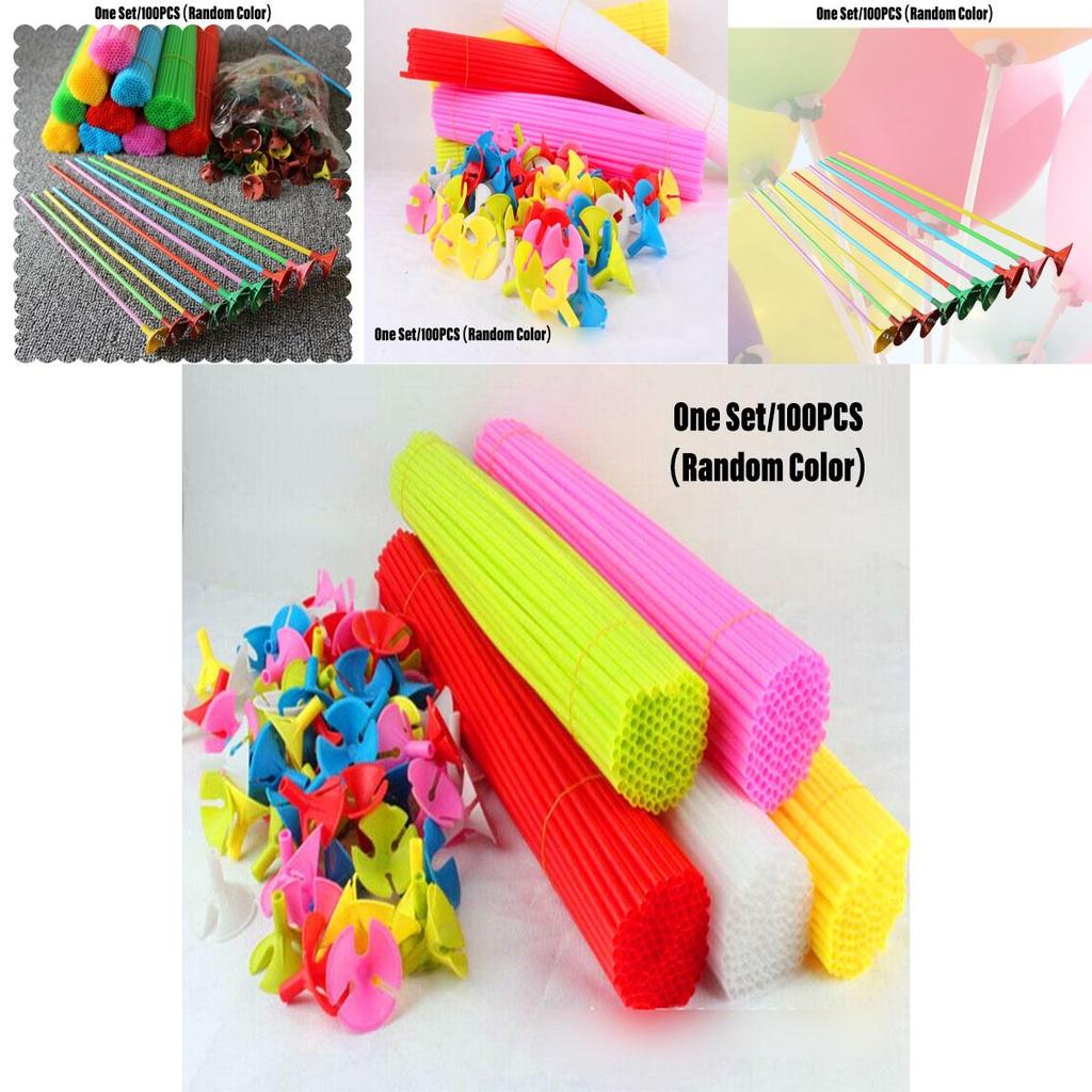 Plastic Balloon Holders For Party Decorations 27cm And 32cm Set Of 100 Pieces