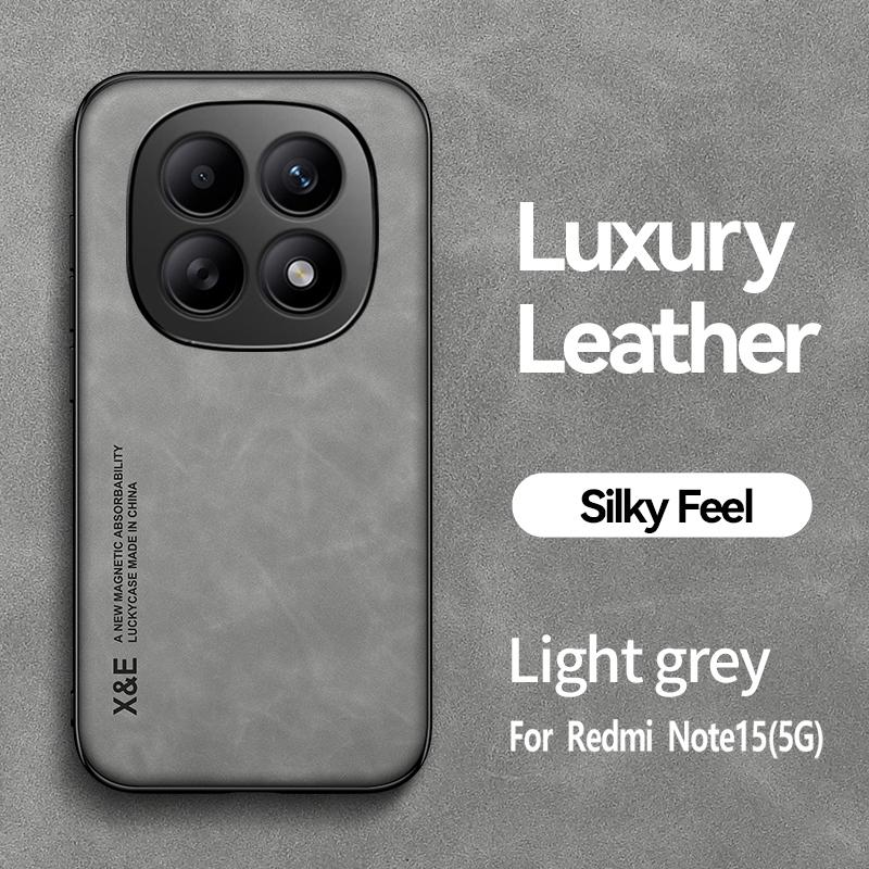 For Redmi Note 15 14 13 12 Pro Plus Light Luxury Sheepskin Magnetic Phone Case