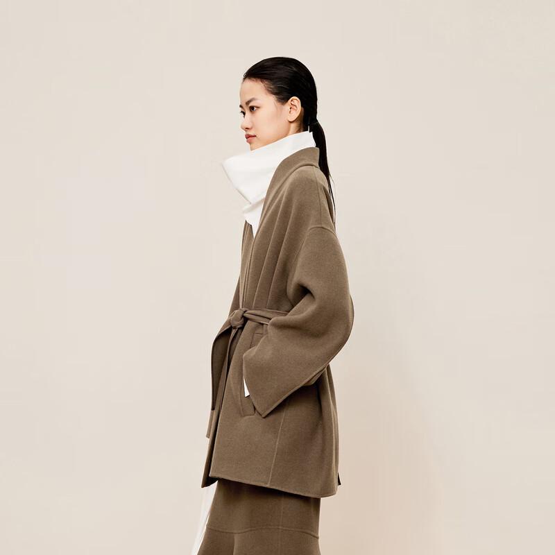LESS 2024 Winter Cotton Blend Stand Collar Long Sleeve Shirt