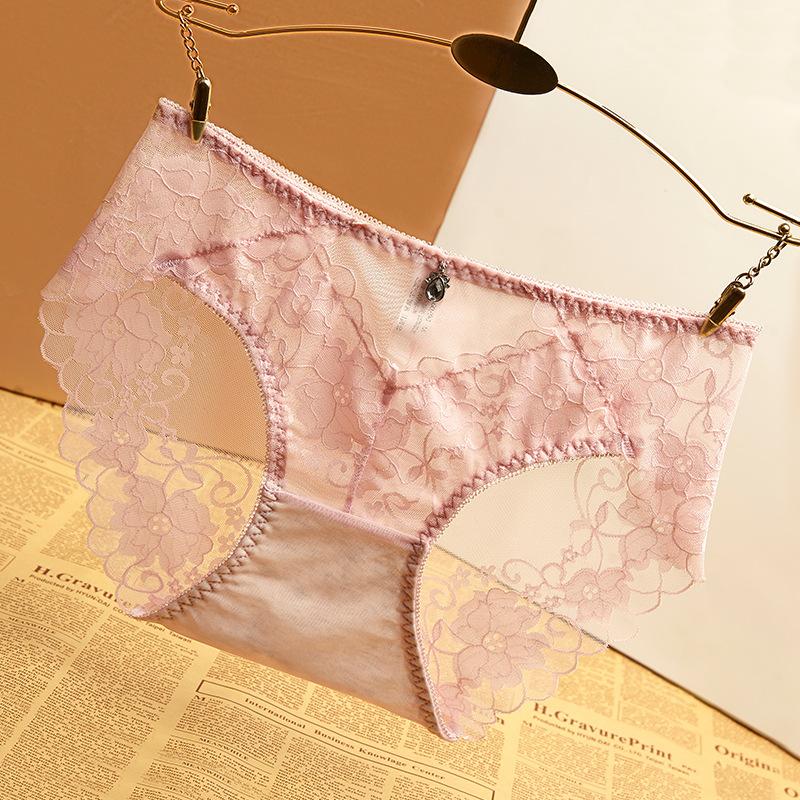 Spitze Unterwäsche mit mittlerer niedriger Leibhöhe Nahtlose und sexy Spitzenunterwäsche für Damen Nahtlose Spitzenunterwäsche