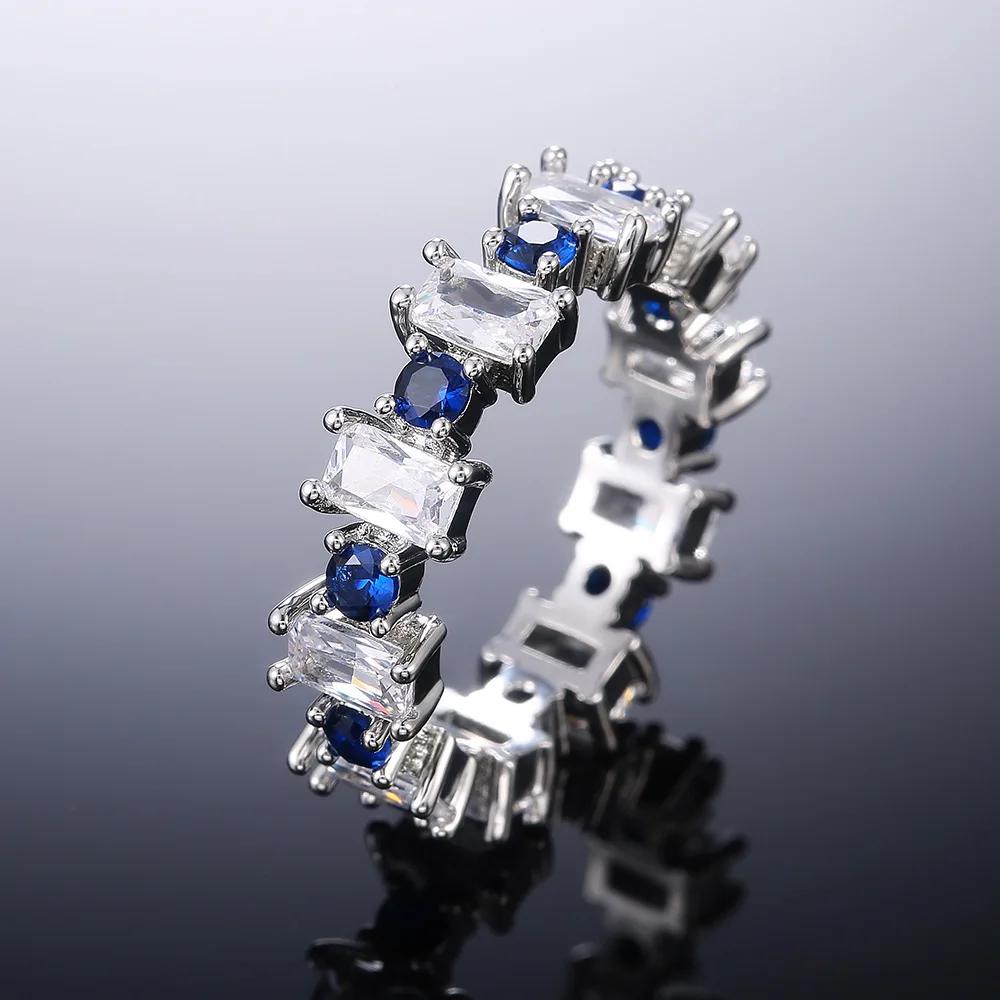 Bright Green Cubic Zirconia Ring Female Engagement Party Jewelry Noble Lady Fashion Wedding Ceremony Accessories Gift