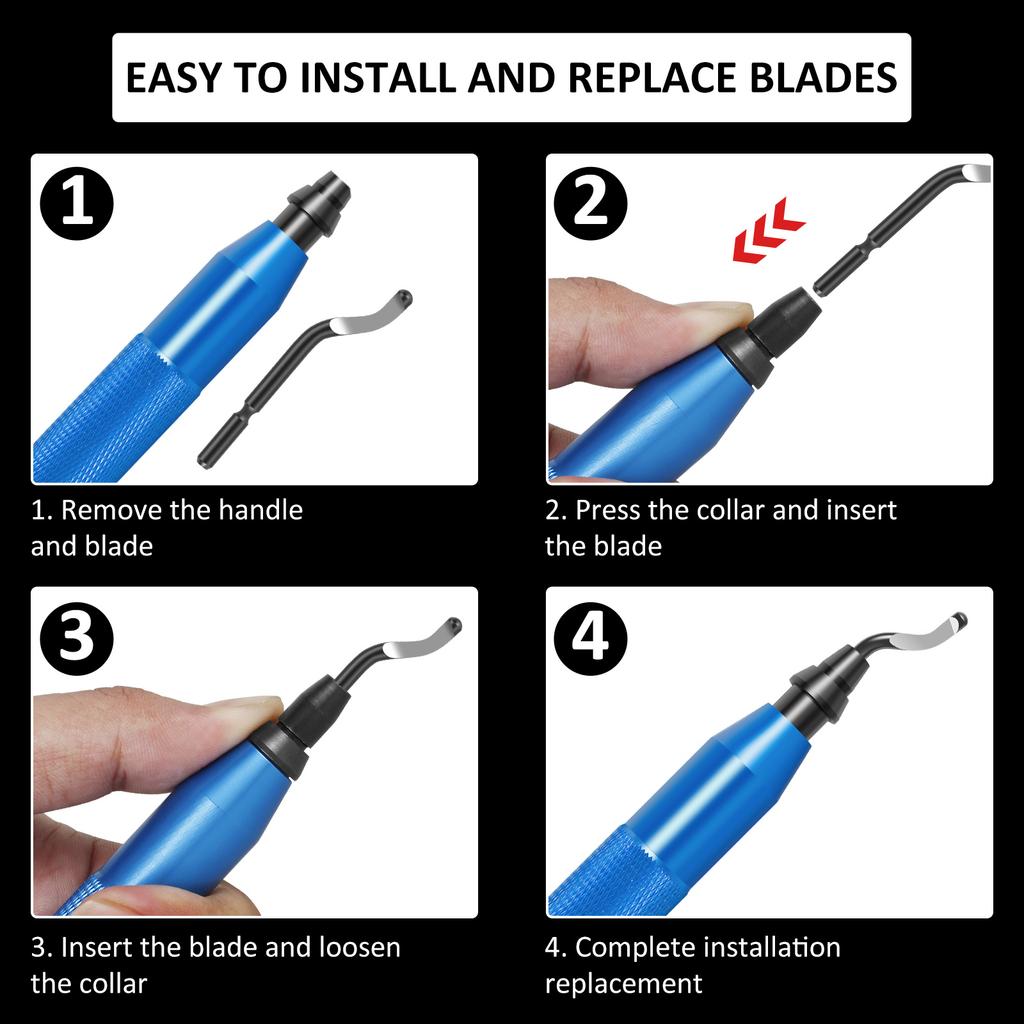 Manual burr removal tool with 10 additional blades ergonomic handle portable multifunctional alloy burr removal tool
