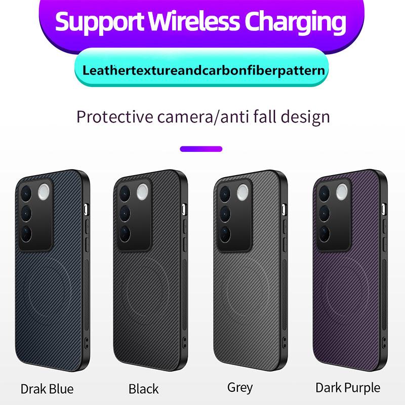 Neue 2025 Exquisite Handyhülle aus Kohlefaser für Vivo V27 V29 Pro V29E V30 Pro V30 Lite Silikon-Bumper Stoßfeste Hülle V27 Pro