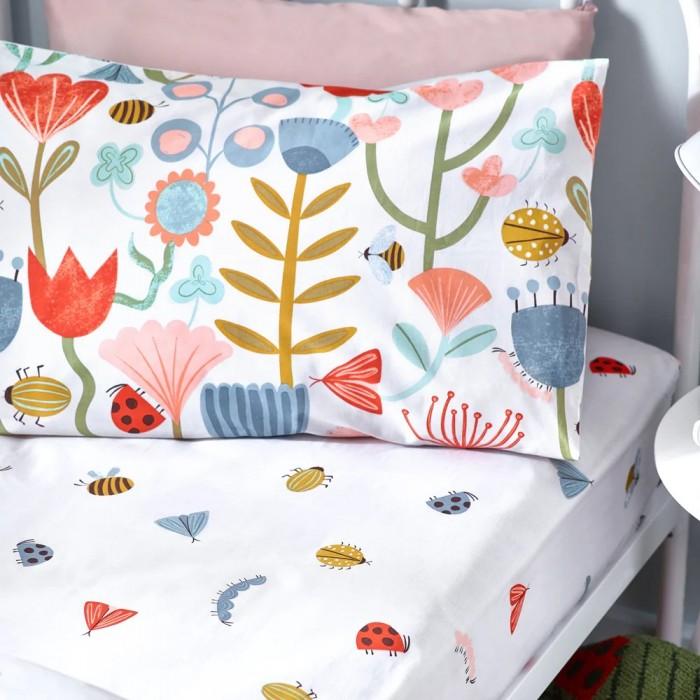 Lençol de baixo floral Little Furn Little Nature Toddler preto