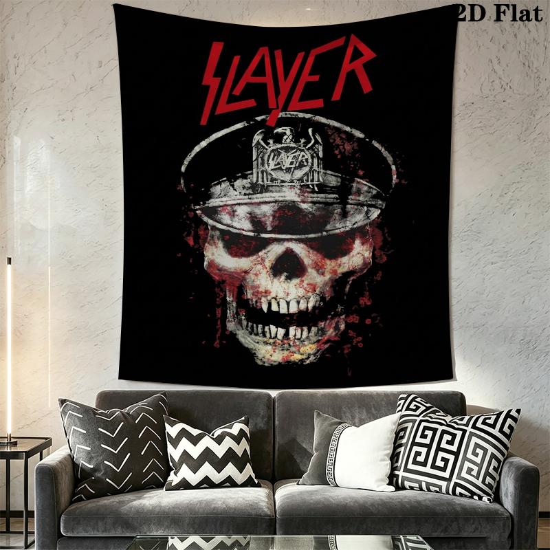Slayer Wall Tapestry Aesthetic Wall Hanging Printed Fabric Blanket Decorative Tapestries for Bedroom Living Room Home Decor