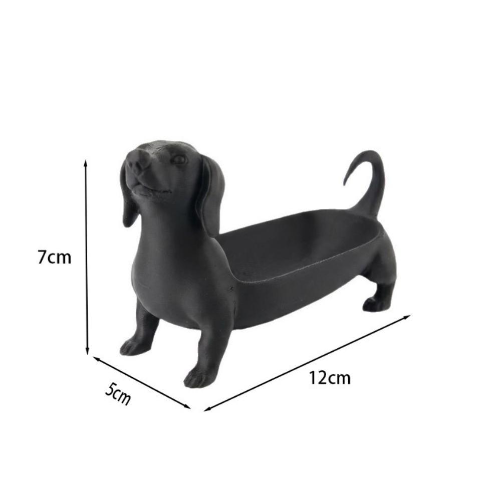 Black White Jewelry Storage Tray Dachshund Sausage Dog Entryway Key Holder Coffee Table