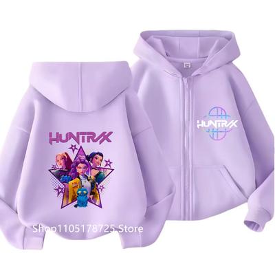 2026 Kawaii Sweatshirts mit Reißverschluss Kpop Dämonenjäger Hoodie Kinderkleidung Kind Mädchen Junge Sweatshirt Reißverschluss Kapuzenpullover Baby Freizeit-Oberteil