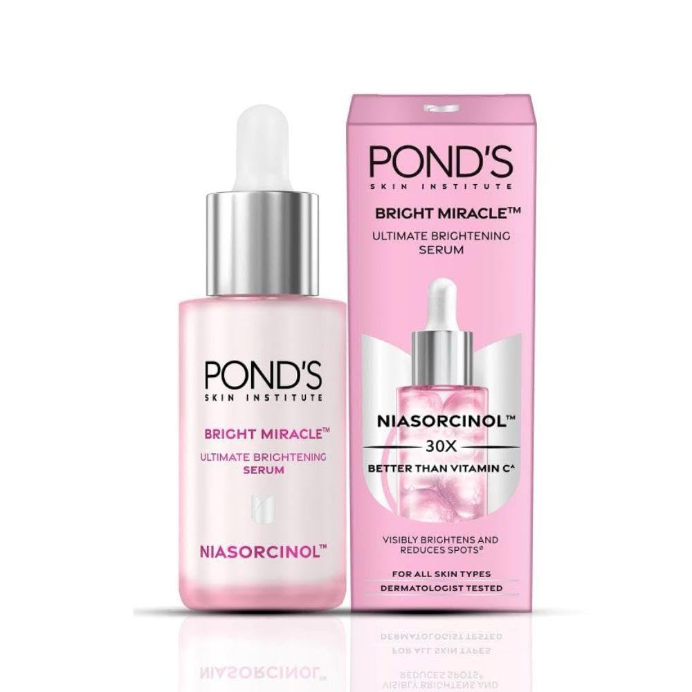 Pond's Bright Miracle Ορός Εντατικής Λεύκανσης με Νιασορσιδόλη | 30 φορές καλύτερος από τη Βιταμίνη C | Για Ορατά Πιο Λαμπερό Δέρμα Χωρίς Κηλίδες σε 1 Εβδομάδα | Li