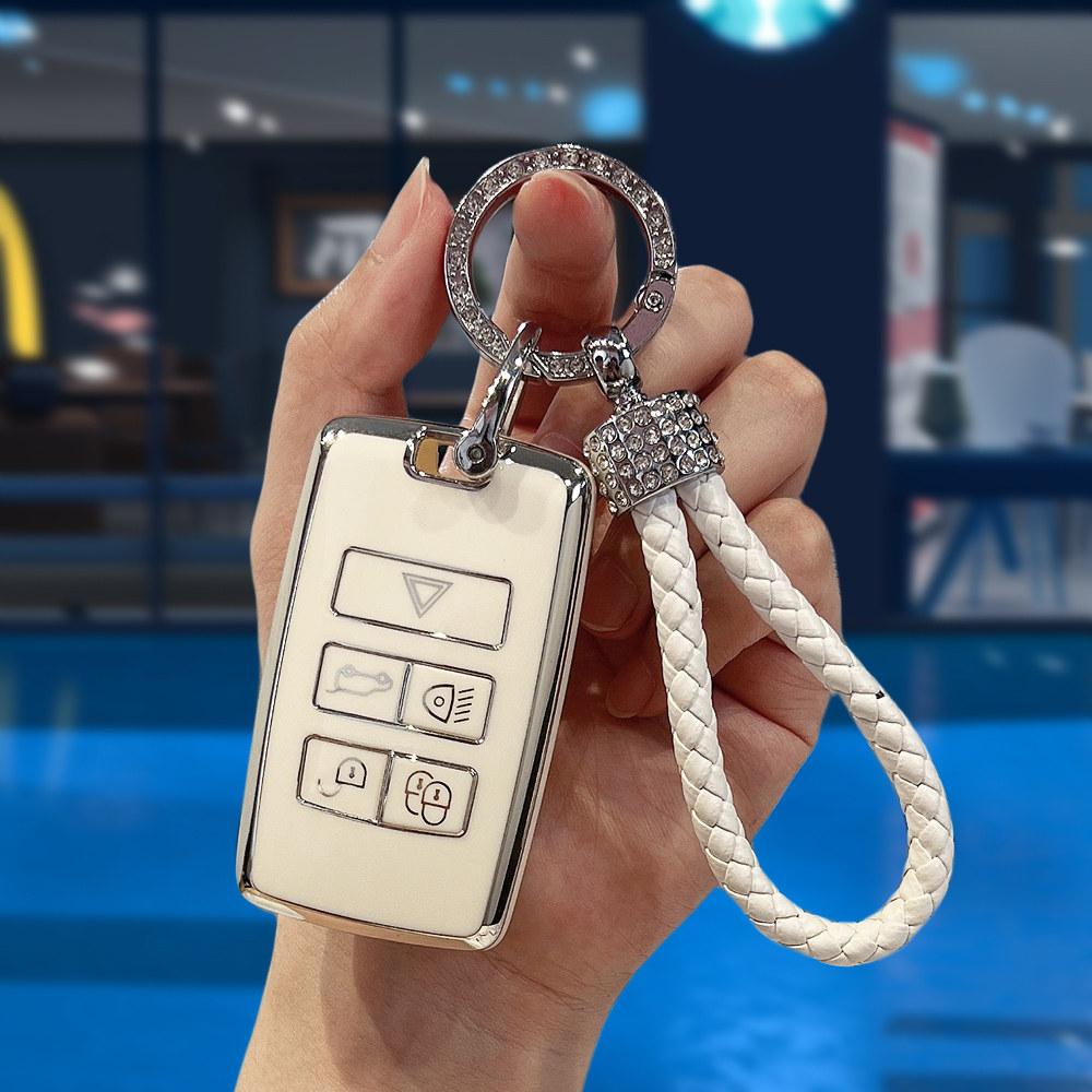 Auto Keyless For Land Rover Range Rover Evoque Discovery Sport Velar Tpu Car Key Case Cover For Jaguar Xe E-Pace Xf Keychain