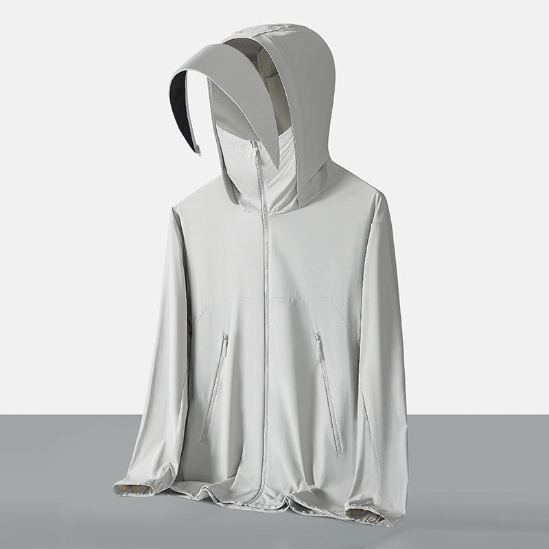 Large brim sunscreen clothes for men and women's new UV protection outdoor sports cycling breathable fishing clothes ice silk jacket