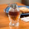 Honey Dispenser No Drip - 8oz Plastic Beehive Shape Syrup Dispenser with Stand - Leak-Proof Honey Jar Pot with Trigger for Easy Pouring